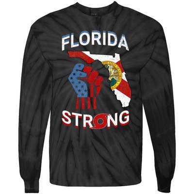 Florida Strong Pride Support Floridians Florida Flag Gift Tie-Dye Long Sleeve Shirt