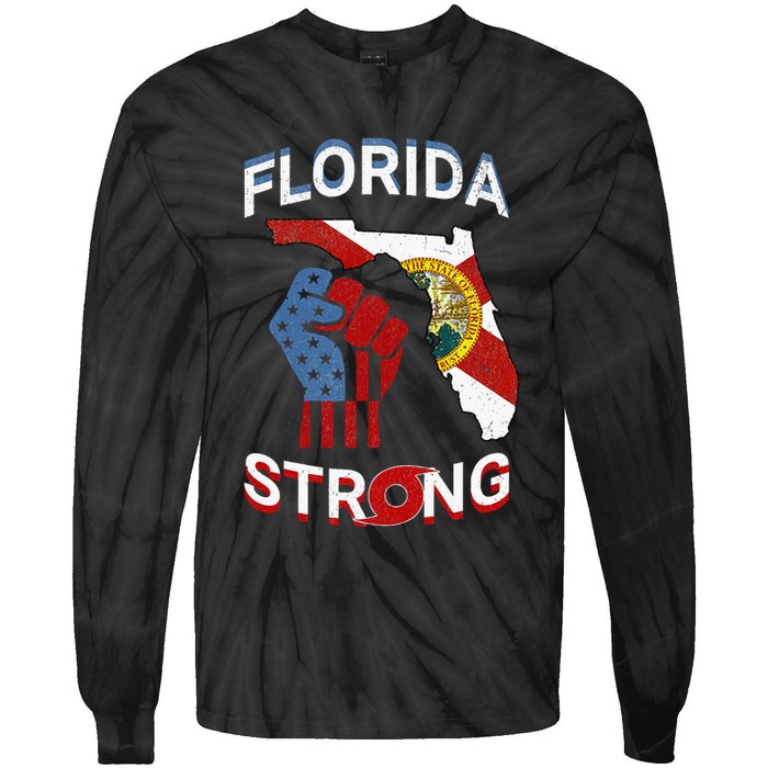 Florida Strong Pride Support Floridians Florida Flag Gift Tie-Dye Long Sleeve Shirt