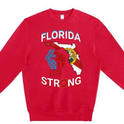 Florida Strong Pride Support Floridians Florida Flag Gift Premium Crewneck Sweatshirt