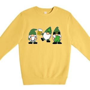 Funny St Patricks Day Drunk Gnomes Premium Crewneck Sweatshirt