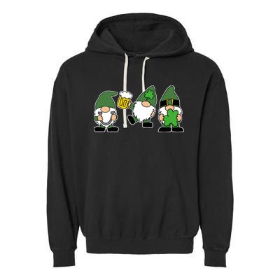 Funny St Patricks Day Drunk Gnomes Garment-Dyed Fleece Hoodie