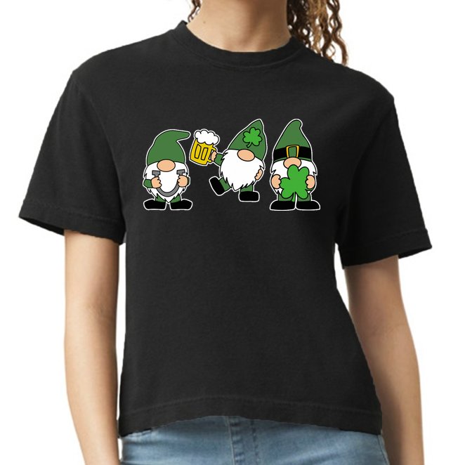 Funny St Patricks Day Drunk Gnomes Comfort Colors Boxy T-Shirt