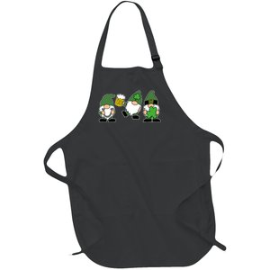 Funny St Patricks Day Drunk Gnomes Full-Length Apron With Pockets