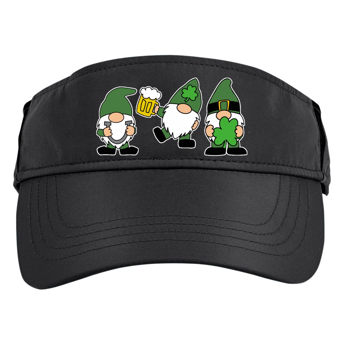 Funny St Patricks Day Drunk Gnomes Adult Drive Performance Visor