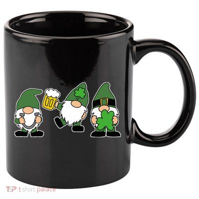 Funny St Patricks Day Drunk Gnomes 11oz C Handle Ceramic Mug