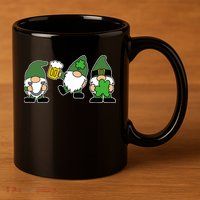 Funny St Patricks Day Drunk Gnomes 11oz C Handle Ceramic Mug
