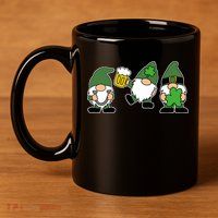 Funny St Patricks Day Drunk Gnomes 11oz C Handle Ceramic Mug