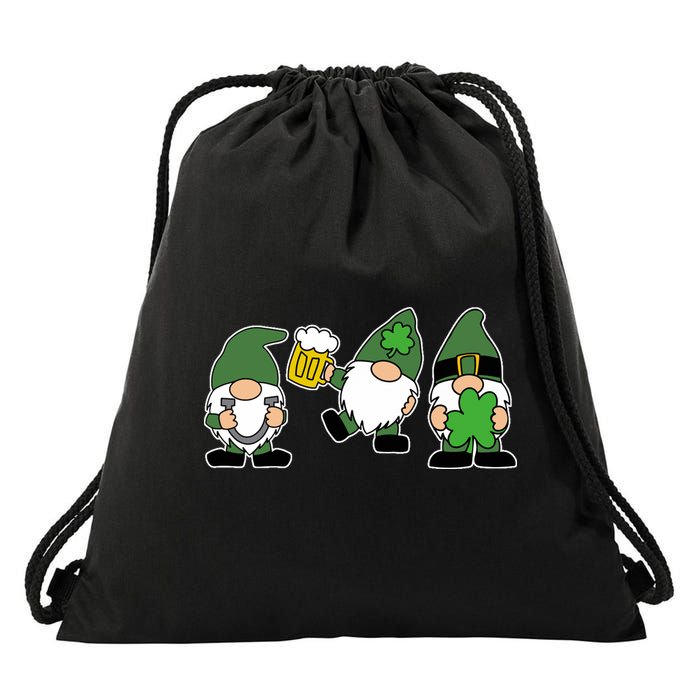 Funny St Patricks Day Drunk Gnomes Drawstring Bag