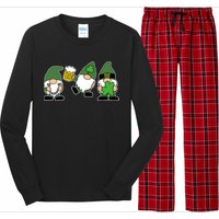 Funny St Patricks Day Drunk Gnomes Long Sleeve Pajama Set