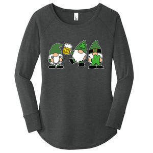 Funny St Patricks Day Drunk Gnomes Women's Perfect Tri Tunic Long Sleeve Shirt