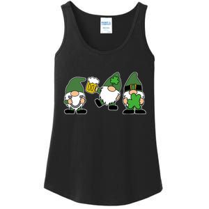 Funny St Patricks Day Drunk Gnomes Ladies Essential Tank