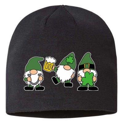 Funny St Patricks Day Drunk Gnomes Sustainable Beanie