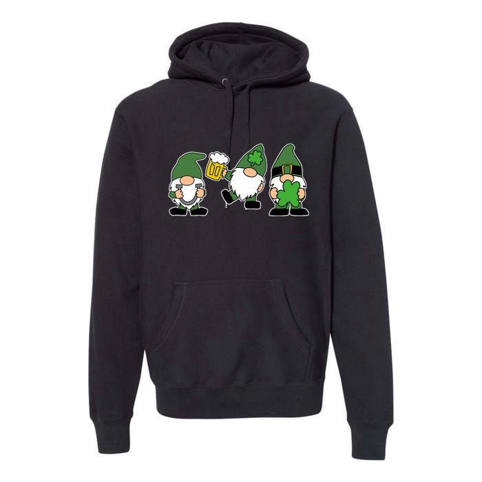 Funny St Patricks Day Drunk Gnomes Premium Hoodie