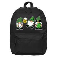 Funny St Patricks Day Drunk Gnomes 16 in Basic Backpack