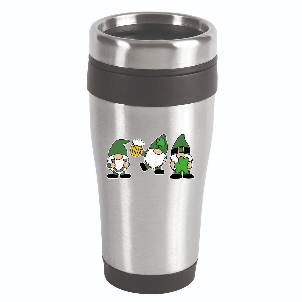 Funny St Patricks Day Drunk Gnomes 16oz Travel Tumbler