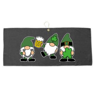 Funny St Patricks Day Drunk Gnomes Large Microfiber Waffle Golf Towel