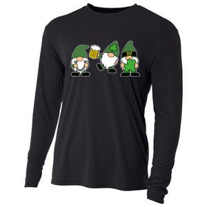 Funny St Patricks Day Drunk Gnomes Cooling Performance Long Sleeve Crew