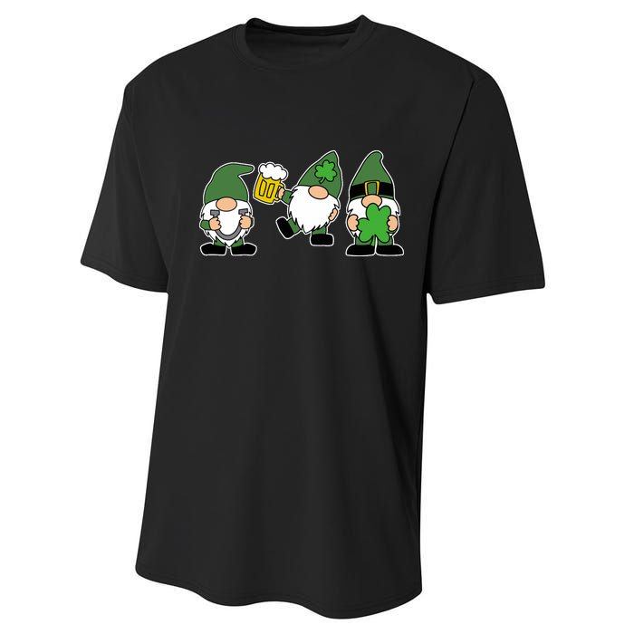 Funny St Patricks Day Drunk Gnomes Performance Sprint T-Shirt