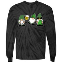 Funny St Patricks Day Drunk Gnomes Tie-Dye Long Sleeve Shirt