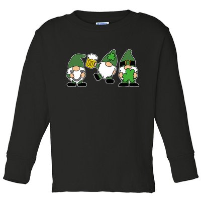 Funny St Patricks Day Drunk Gnomes Toddler Long Sleeve Shirt