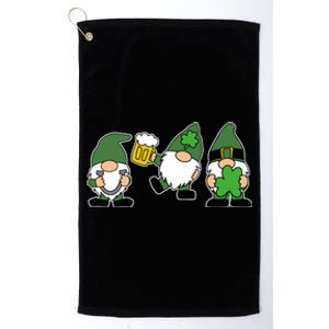 Funny St Patricks Day Drunk Gnomes Platinum Collection Golf Towel