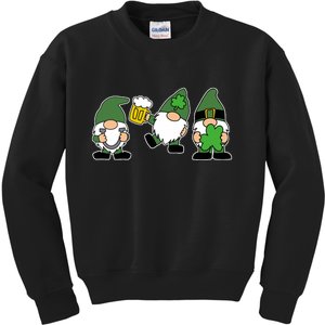 Funny St Patricks Day Drunk Gnomes Kids Sweatshirt