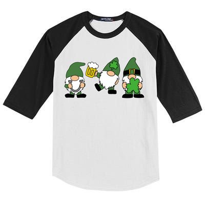 Funny St Patricks Day Drunk Gnomes Kids Colorblock Raglan Jersey