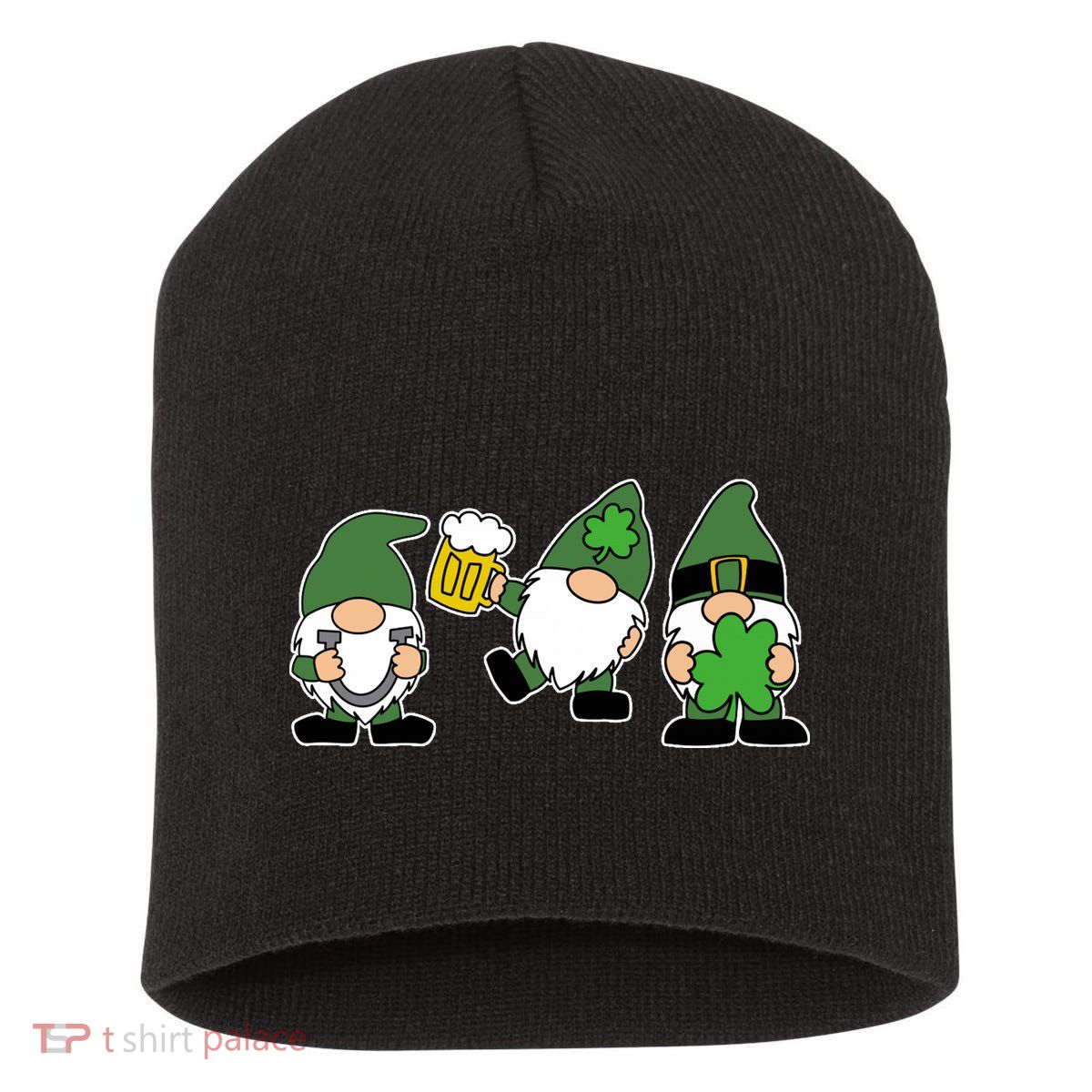 Funny St Patricks Day Drunk Gnomes Short Acrylic Beanie