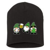 Funny St Patricks Day Drunk Gnomes Short Acrylic Beanie