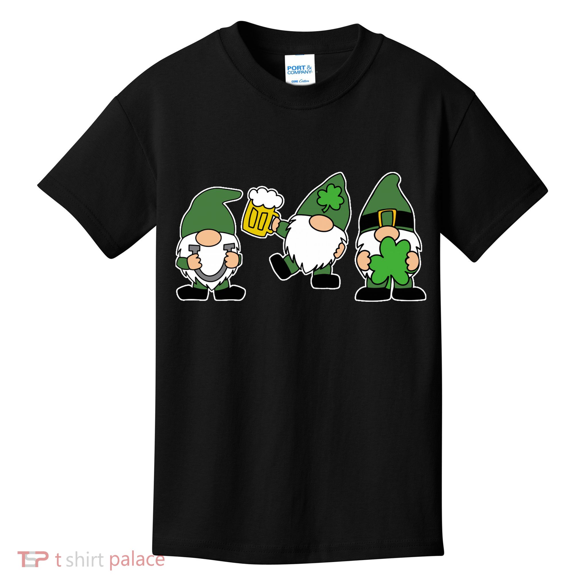 Funny St Patricks Day Drunk Gnomes Kids T-Shirt