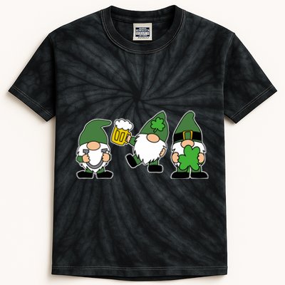 Funny St Patricks Day Drunk Gnomes Kids Tie-Dye T-Shirt