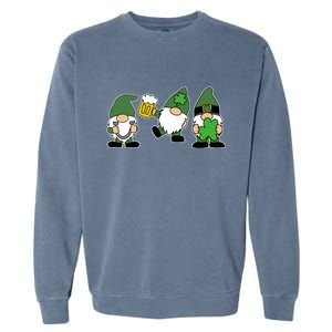 Funny St Patricks Day Drunk Gnomes Garment-Dyed Sweatshirt