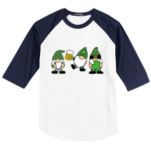 Funny St Patricks Day Drunk Gnomes Baseball Sleeve Shirt