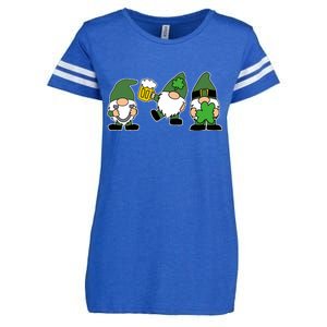 Funny St Patricks Day Drunk Gnomes Enza Ladies Jersey Football T-Shirt