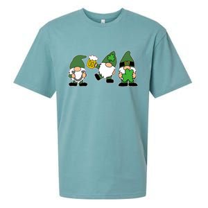 Funny St Patricks Day Drunk Gnomes Sueded Cloud Jersey T-Shirt