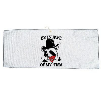 Funny Saying Panda Be In Awe Of My Tism Large Microfiber Waffle Golf Towel