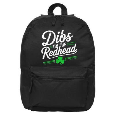 Funny St PatrickS Day Dibs On The Redhead Shamrock 16 in Basic Backpack