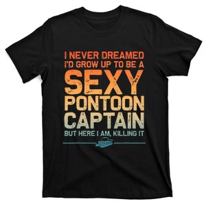 Funny Sexy Pontoon Captain Art For Women Pontoon Boat T-Shirt