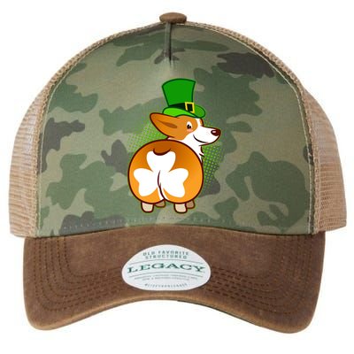 Funny St Patrick's Day Shamrock Corgi Butt Legacy Tie Dye Trucker Hat