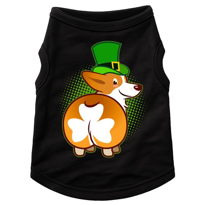 Funny St Patrick's Day Shamrock Corgi Butt Doggie Tank