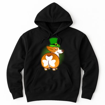 Funny St Patrick's Day Shamrock Corgi Butt Hoodie