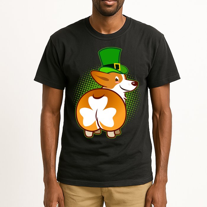 Funny St Patrick's Day Shamrock Corgi Butt Tall T-Shirt