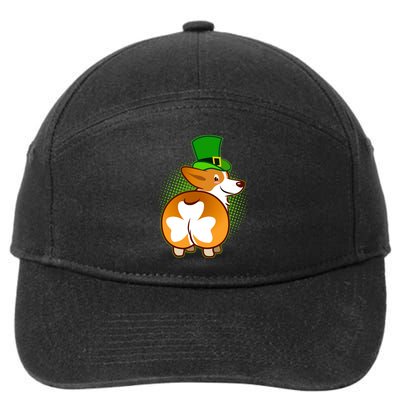 Funny St Patrick's Day Shamrock Corgi Butt 7-Panel Snapback Hat