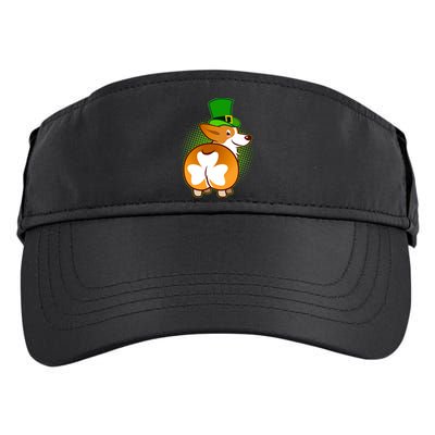 Funny St Patrick's Day Shamrock Corgi Butt Adult Drive Performance Visor