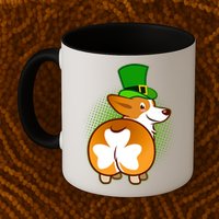 Funny St Patrick's Day Shamrock Corgi Butt Mug