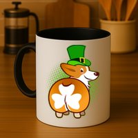 Funny St Patrick's Day Shamrock Corgi Butt Mug