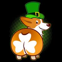 Funny St Patrick's Day Shamrock Corgi Butt Polo