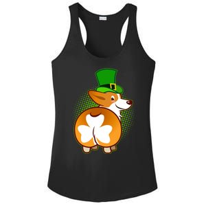 Funny St Patrick's Day Shamrock Corgi Butt Ladies PosiCharge Competitor Racerback Tank