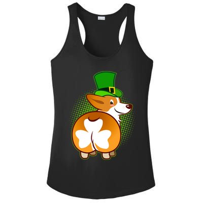 Funny St Patrick's Day Shamrock Corgi Butt Ladies PosiCharge Competitor Racerback Tank
