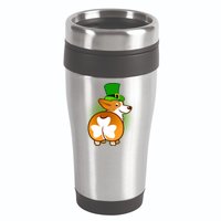 Funny St Patrick's Day Shamrock Corgi Butt 16oz Travel Tumbler